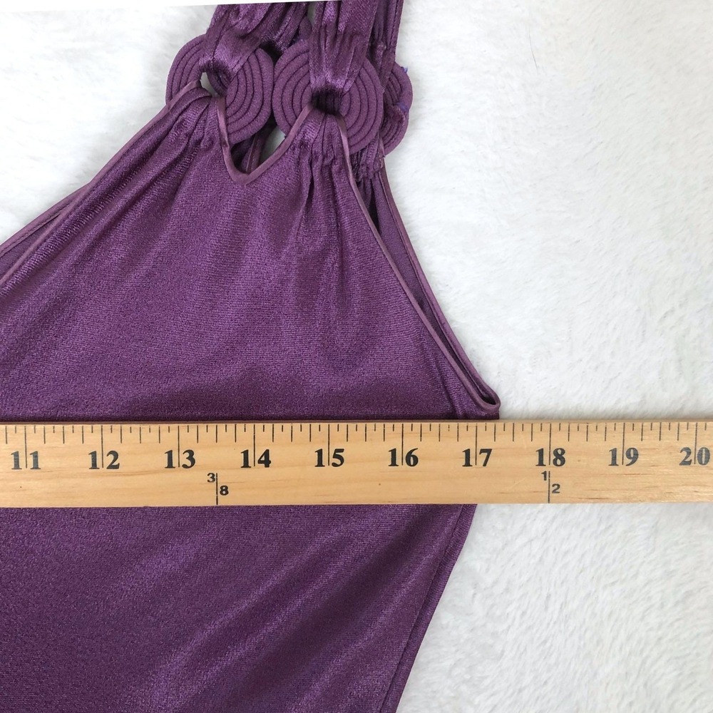 JOHN GALLIANO PARIS Bias Cut Gown + Tassel Scarf Sz 10 Purple Made in France EC - Picture 12 of 16